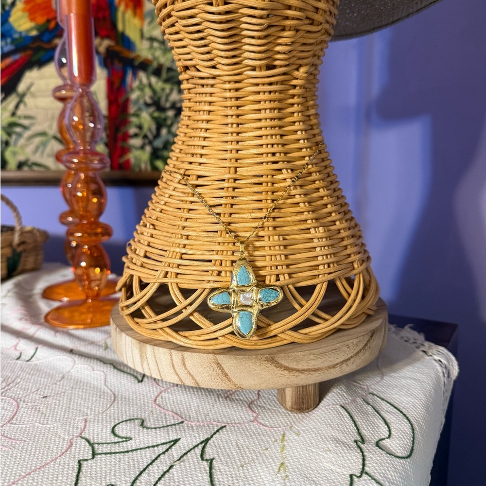 Gold Tone Cross Necklace